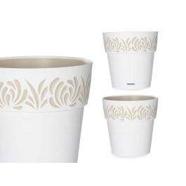 Maceta plástico Gaia blanca 25 cm, 7.5 L, con reserva de agua - Stefanplast (6 Unidades) Precio: 30.79000001. SKU: S3610140