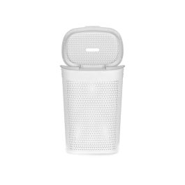 Kipit Cesto Ropa con Tapa 60L Blanco 43.5x34x57 cm (Set de 6)