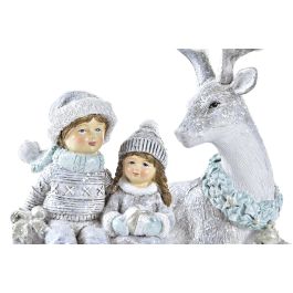 Figura Navidad Moderna DKD Home Decor Gris Blanco 11 x 16 x 17 cm