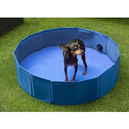 Mascow Piscina para Perro de Poliéster Plegable Antideslizante Azul 80x20 cm (Set de 6)