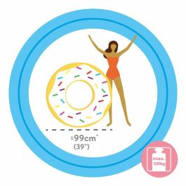 Intex Flotador Hinchable Rueda Donut Caramelos Blanco PVC 99x25 cm Edad +9 Años