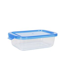 Fiambrera rectangular con tapa azul 17.5x13 cm Quttin (6 Unidades)