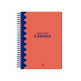 Agenda Escolar Liderpapel 25-26 Espiral Classic Rojo Semana Vista A5 Bilingüe Papel Fsc 70 gr