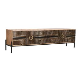 Mueble de TV Home ESPRIT Negro Dorado Natural Madera Madera de mango 180 x 40 x 50 cm Precio: 415.5000003. SKU: B15PBA3FR9