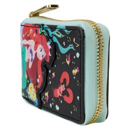 Loungefly Tarjetero 35th Anniversary Disney La Sirenita Ariel Piel Vegana Detalles que Brillan en la Oscuridad