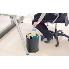 PROBBAX - WB-1251-BLA - Papelera de separación de residuos con recipientes separadores de colores - 13 L de capacidad - 25,5 cm Ø x 30,8 cm - Negro