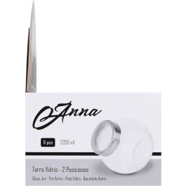 Anna Tarro de Vidrio con 2 Posiciones 2200 ml - 13 x 17.5 x 17.5 cm (12 Unidades)