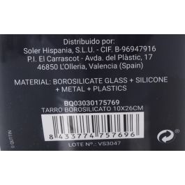 Quttin Tarro Borosilicato 10 x 26 cm (12 Unidades) Quttin Tarro Borosilicato 10 x 26 cm (12 Unidades)