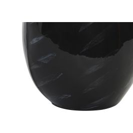 DKD Home Decor Jarrón Moderno Negro Plateado Cristal y Aluminio 13 x 41 x 23 cm