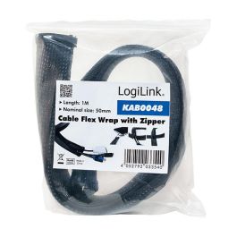 LogiLink KAB0048 Manguera para cables con cremallera, Diámetro 50 mm, Negro, 1m