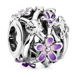 Abalorio Mujer Pandora OPENWORK PURPLE DAISY Plateado Morado