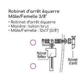 Edouard Rousseau ROU3047404205843 Válvula de cierre angular 3/8 macho/hembra