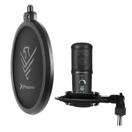 Phoenix technologies Micrófono Streamcast Pro U Kit Gaming para Streaming, Podcast y Grabaciones de Voz USB con Brazo Articulado y Accesorios