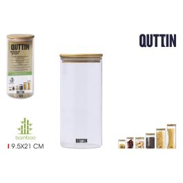 Quttin Tarro de Borosilicato con Tapa de Bambú, 1250 ml, 9.5 x 21 cm (12 Unidades) Precio: 31.50000018. SKU: S2208979