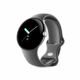 Google Pixel Watch 41mm polished silver stainless steel con correa charcoal active band