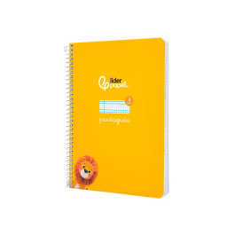 Liderpapel Cuaderno Espiral A5 Pautaguía Tapa Dura 80 Hojas 90gr Cuadro Pautado 3mm Amarillo