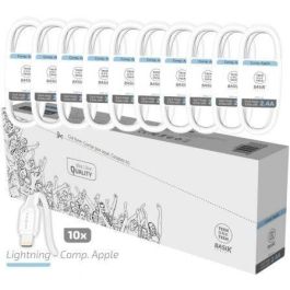Pack 10 Cables Lightning Tech One Tech Basik TEC2952/ USB Macho - Lightning Macho/ 1m/ Blanco Precio: 27.50000033. SKU: B12DYN4RD8