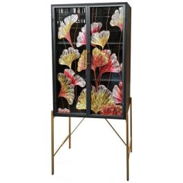 Mesita Auxiliar Tropical DKD Home Decor Amarillo Negro 40 x 50 x 60 cm Set de 3