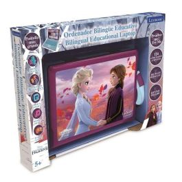 Lexibook - Ordenador Portátil Educativo Bilingüe Frozen con 120 Actividades, Español/Inglés, Incluye Pilas, 34x4.6x25.5 cm