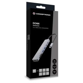 Conceptronic DONN28G Docking Station Gris USB Tipo C HDMI USB-A 5 Gbps SD/MicroSD PD 100W 4K 60Hz