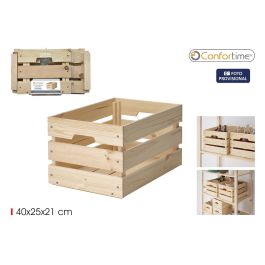 Caja de Madera Apilable 40x25x20 cm - Confortime por Inde (4 Unidades)