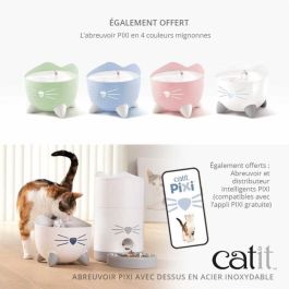 Catit Fuente de Agua Automática PIXI para Gatos 2,5 L de Acero Inoxidable con Filtro para Agua Pura Catit Fuente de Agua Automática PIXI para Gatos 2,5 L de Acero Inoxidable con Filtro para Agua Pura