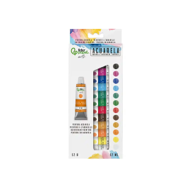Liderpapel Pintura de Acuarela Caja 12 Tubos de Aluminio 12 ml Colores Surtidos