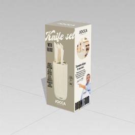 Jocca JOC8435253586605 Juego de 5 Cuchillos con Taco de Polipropileno Beige