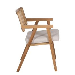 Silla Brazos Natural Madera / Fibra 56 X 55 X 81 cm