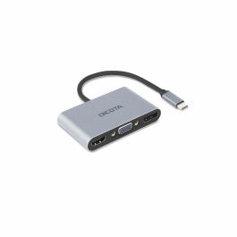 DICOTA D32064 USB-C Docking Station 5-en-1 Portátil 4K HDMI/DP con Suministro de Energía (PD) Plata para Portátil/Tablet