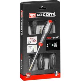Facom Juego de 4 Destornilladores Protwist Resistorx / ATXR TT10x75, TT15x75, TT20x100, TT25x100 para Automoción y Electrodomésticos