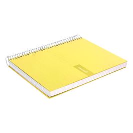 Cuaderno Espiral Liderpapel A4 Crafty Tapa Forrada 80H 90 gr Cuadro 4 mm Con Margen Color Amarillo 5 unidades