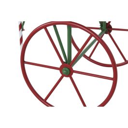 DKD Home Decor Carro Decorativo de Navidad Tradicional Metálico Desmontable Verde Rojo para Hogar Alto 166.5 cm Ancho 93.5 cm Largo 53.5 cm