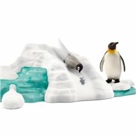 SCHLEICH- Familia de pingüinos en el témpano de hielo- 42661- Gama Wild Life