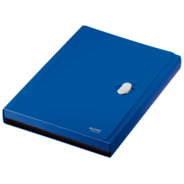 Leitz 46240035 Carpeta Acordeón Polipropileno A4 5 Posiciones con Bolsillo Frontal y Broche Giratorio, Azul