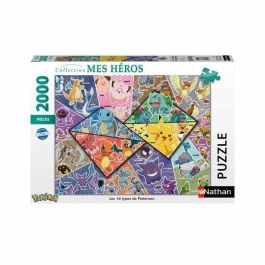 Nathan 4005556873142 Puzzle Pokémon de 2000 piezas - Los 16 tipos de Pokémon para Edades 14+