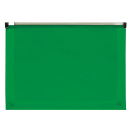 Liderpapel Carpeta Dossier A4 Cierre Cremallera Verde Translucido 180 Micras