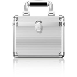 ICY BOX IB-AC628 Maleta de transporte para discos duros de 2.5"/3.5", Materiales de Metal y Plástico, Color Plata