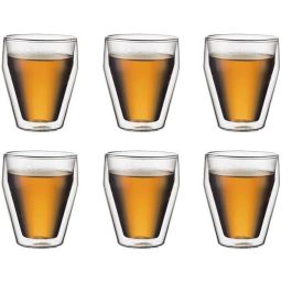 Bodum BOD0699965347444 - Juego de 6 Vasos Térmicos Titlis Doble Pared 0,25 L Transparente