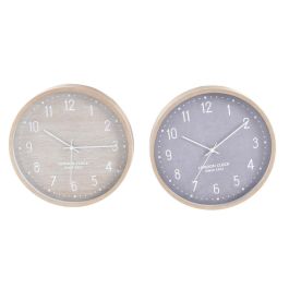Reloj Pared Scandi DKD Home Decor Beige Gris 4 x 30 x 30 cm (2 Unidades)