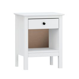 Mesita de Noche Alexandra House Living Blanco Metal Madera de pino 47 x 60 x 35 cm 1 cajón Precio: 64.49999985. SKU: B1CQF3FYJR