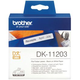 Brother DK11203 Rollo de Etiquetas Precortadas Papel Térmico Blanco 17x87mm 300 Unidades Texto Negro sobre Fondo Blanco para Impresoras Brother Precio: 11.49999972. SKU: B15N2PRDEA