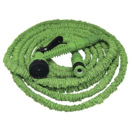 Edm Manguera Extensible Ø12 mm, ½ Pulg, 7,5 m con Pistola de 7 Chorros y Accesorios