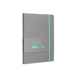 Antartik Cuaderno A5 Tapa Blanda Hojas Lisas Gris y Turquesa 80 Hojas 80gr FSC Colección Antartik Notes