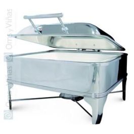 BASIC GN 2/3 Chaffing Dish con tapa de cristal, acero inoxidable, 35.2 cm ancho x 32.5 cm largo, cubeta de porcelana 33 cm Precio: 400.50000056. SKU: B16X9NRXM5