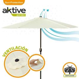 Sombrilla Aktive 270 x 235,5 x 270 cm Ø 270 cm Acero Aluminio Crema Sombrilla Aktive 270 x 235,5 x 270 cm Ø 270 cm Acero Aluminio Crema
