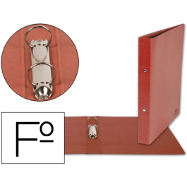 Liderpapel Carpeta de 2 Anillas 40mm Redondas Folio Cartón Color Cuero