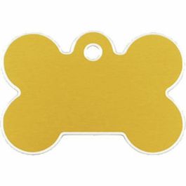 Placa identificativa para collar Imarc Bone Amarillo Dorado