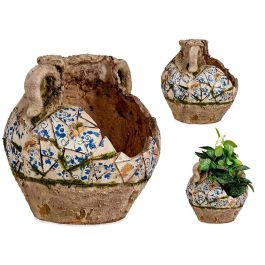 Jarrón de poliresina rústico Ibergarden 29 cm - Gris, Blanco, Azul (2 Unidades) Precio: 62.68999957. SKU: S3609908