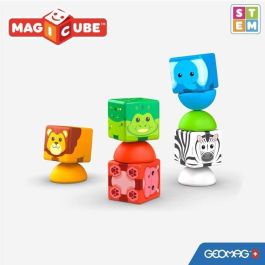 Geomag GEO0871772003052 Bloques Magnéticos Safari - 10 Piezas - Plástico Reciclado - Educativo - A partir de 12 Meses